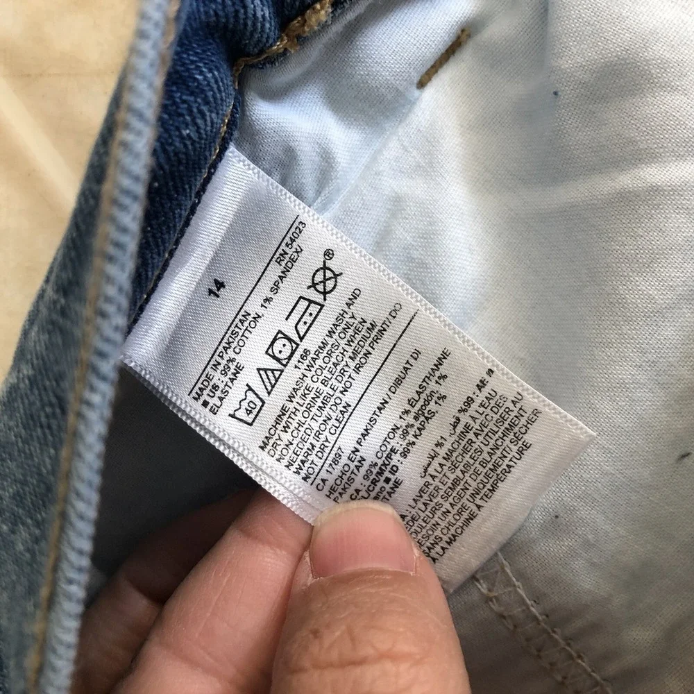 Old Navy Size 14 Blue Extra High Rise Sky High Straight Jeans Secret Slim Pocket